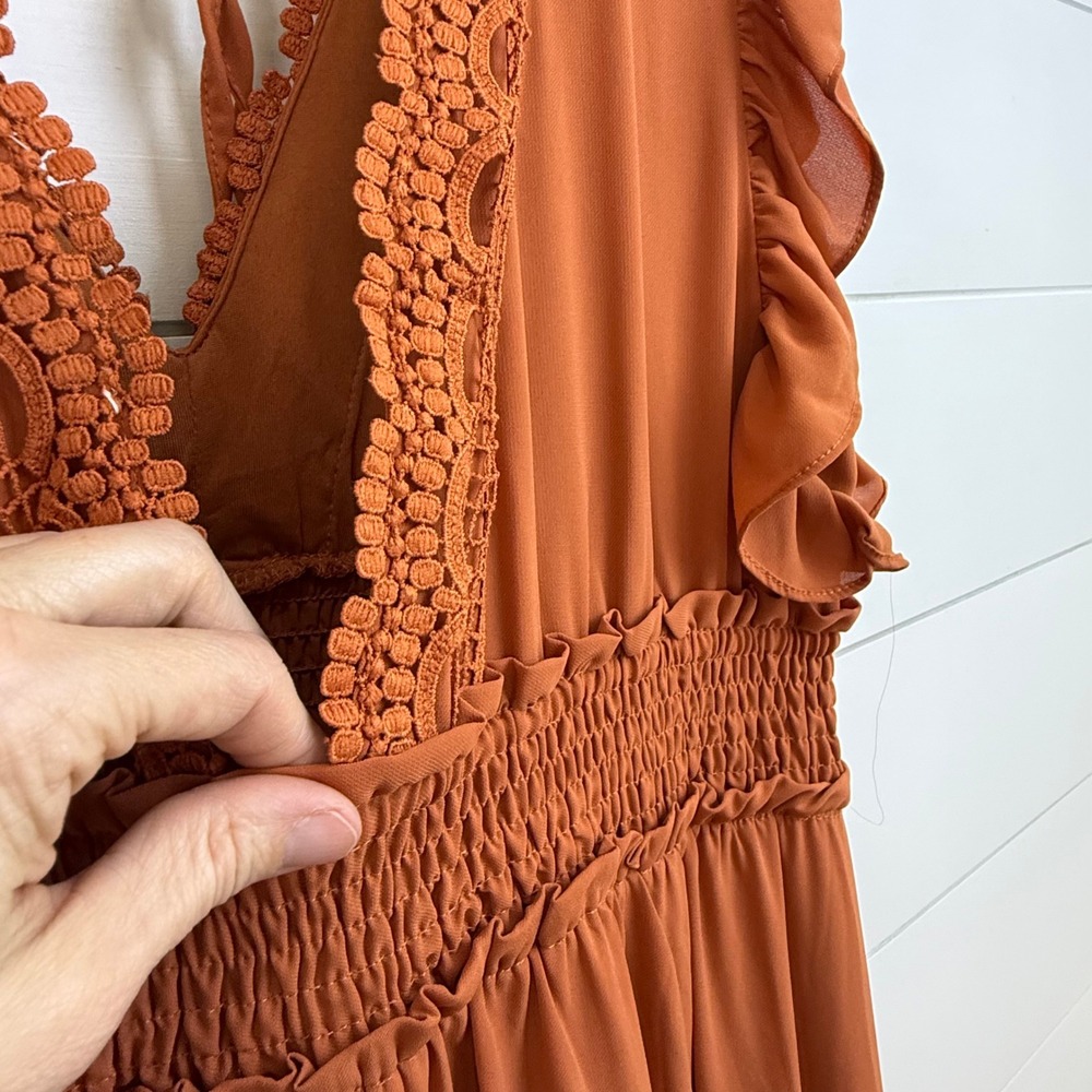 Baltic Born Rust Ruffle Maxi Dress - Picture 10 of 16